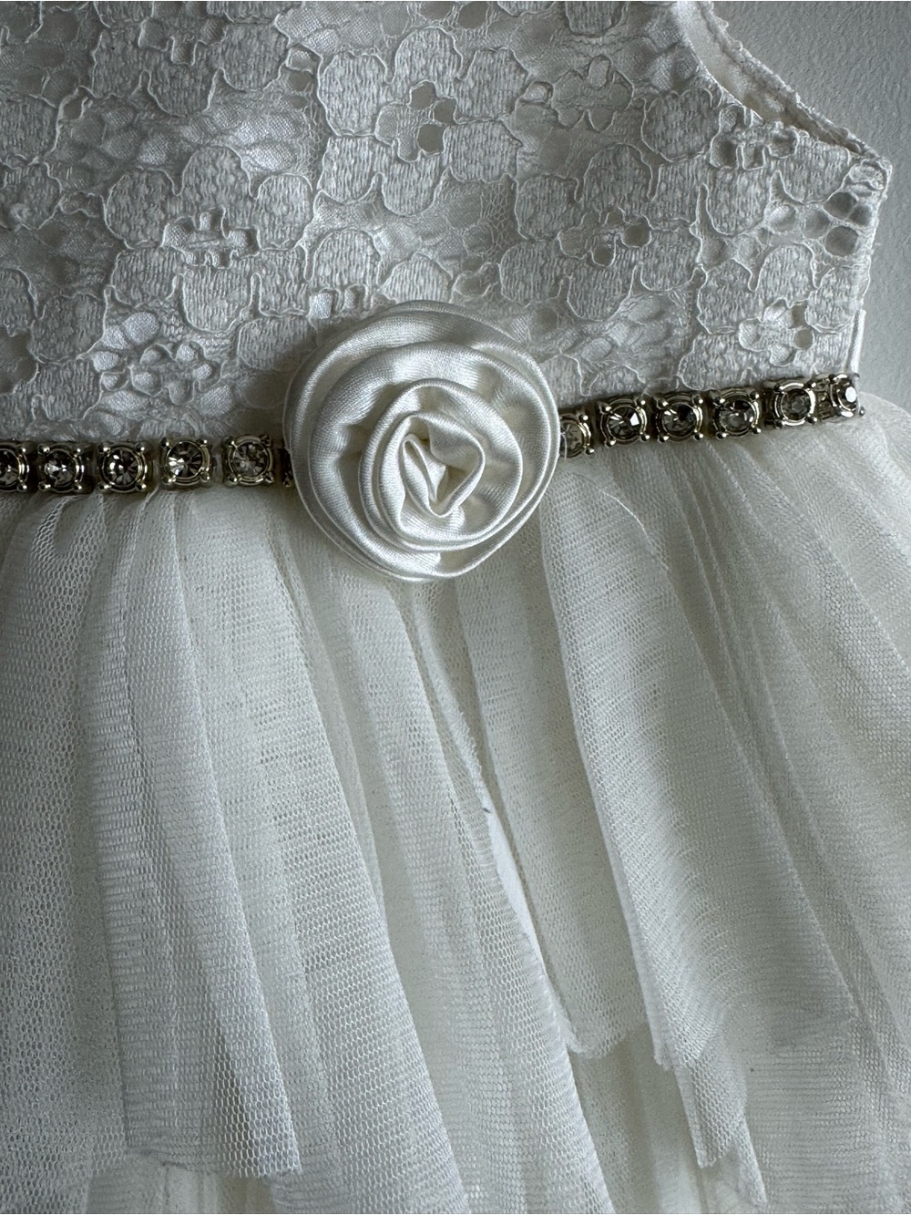 American Princess White Lace & Tulle Tiered Dress - 18M - Picture 4 of 6